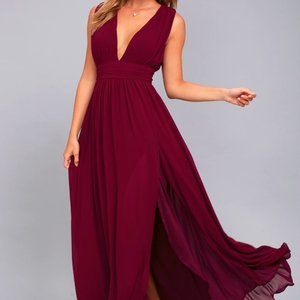 Lulu’s Heavenly Hues Burgundy Maxi Dress